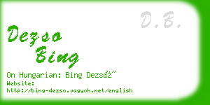 dezso bing business card